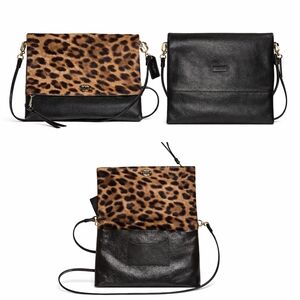 Coach Leopard Print and Black Shoulder Bag